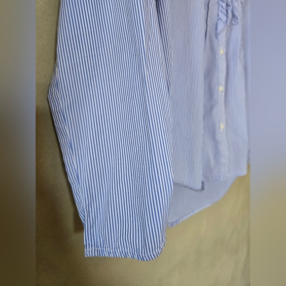 Zara | Blue Striped Women's Top, Size L (Made Small) - Picture 5 of 9